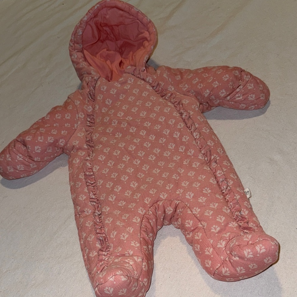 Tiny Kind Pink Patterned Kids winter Bodysuit